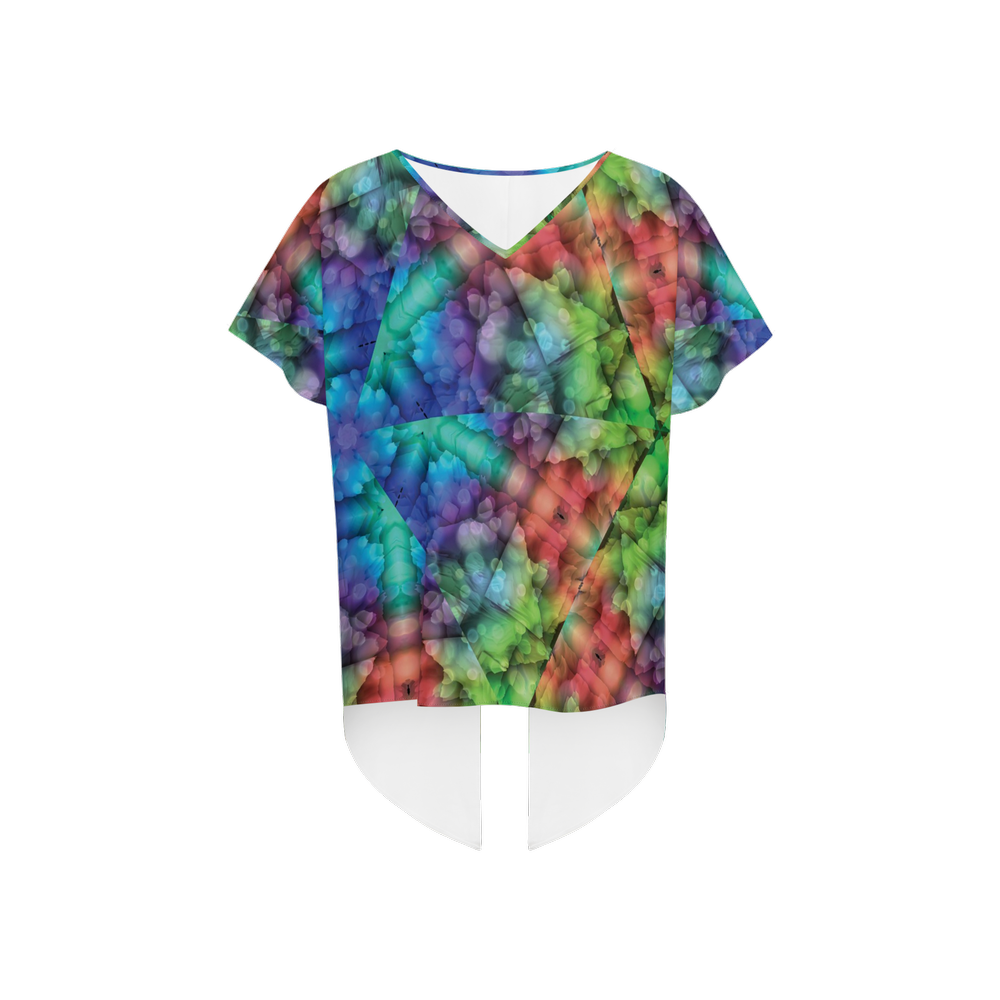 Colorful Dreams Women's Open Back Short-Sleeve T-shirt - Swagger Art Store |