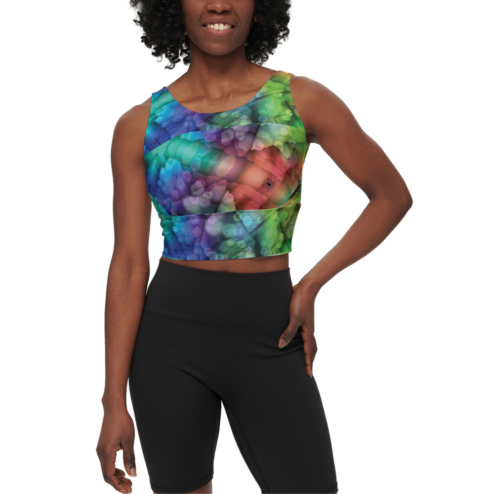 Colorful Dreams Women’s Longline V-Shape-Back Sports Bra - Swagger Art Store |