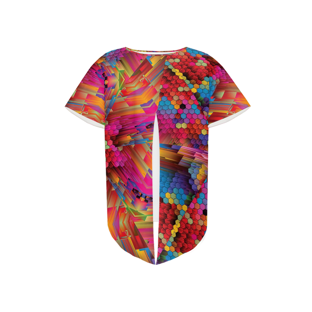 Colorful Spirals Women's Open Back Short-Sleeve T-shirt - Swagger Art Store |