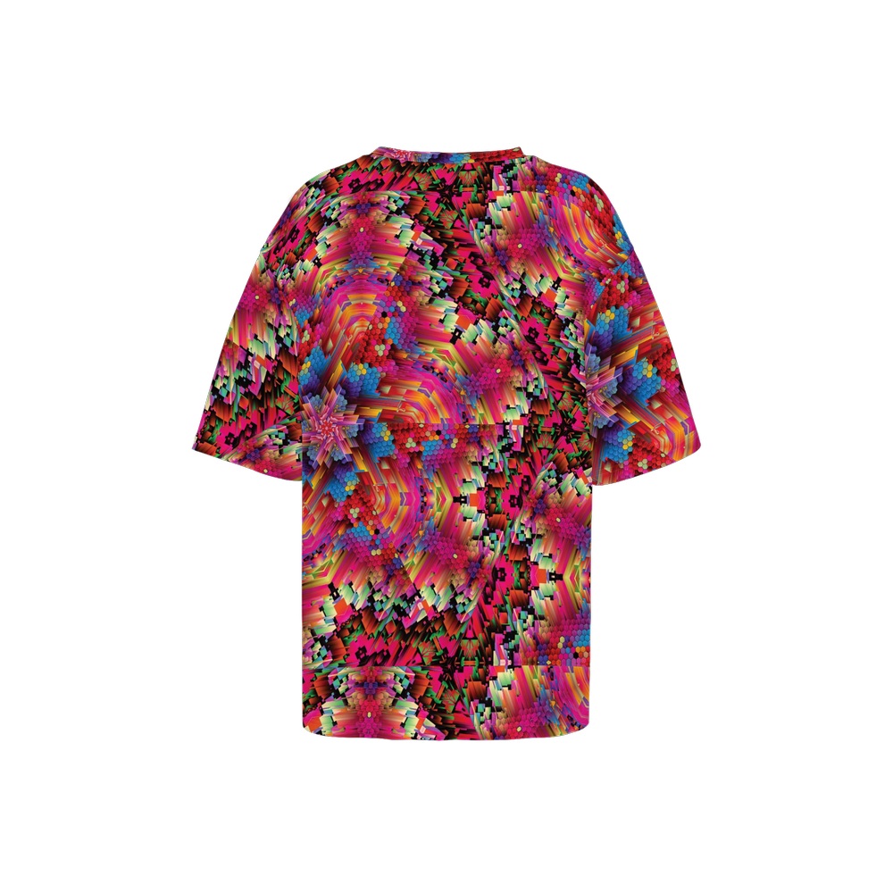Abstract Color Explosion Women’s Oversized Short-Sleeve T-Shirt - Swagger Art Store |
