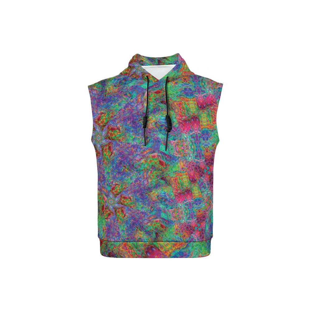 Chromatic Abstraction Unisex Regular Fit Sleeveless Pullover Hoodie - Swagger Art Store |
