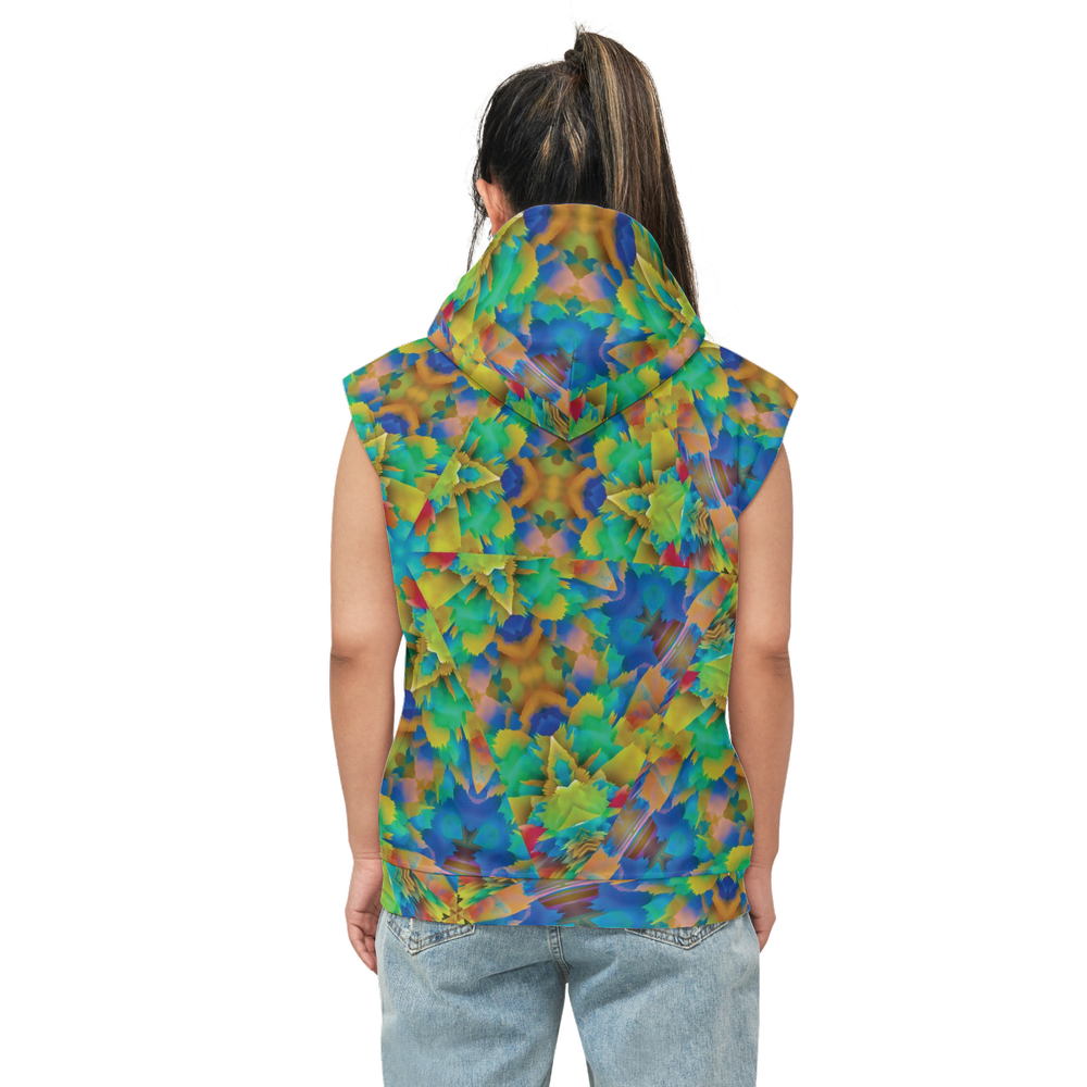 Colorful Chaos Unisex Regular Fit Sleeveless Pullover Hoodie - Swagger Art Store |