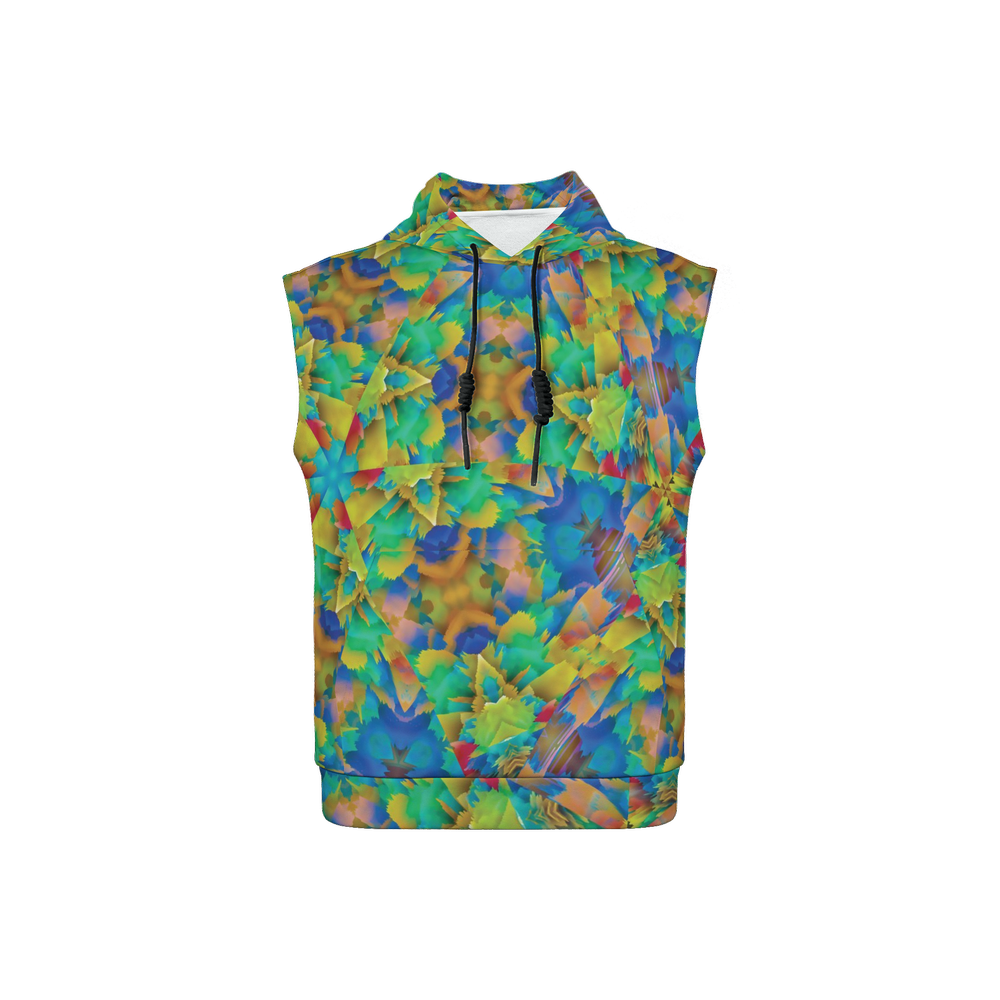 Colorful Chaos Unisex Regular Fit Sleeveless Pullover Hoodie - Swagger Art Store |
