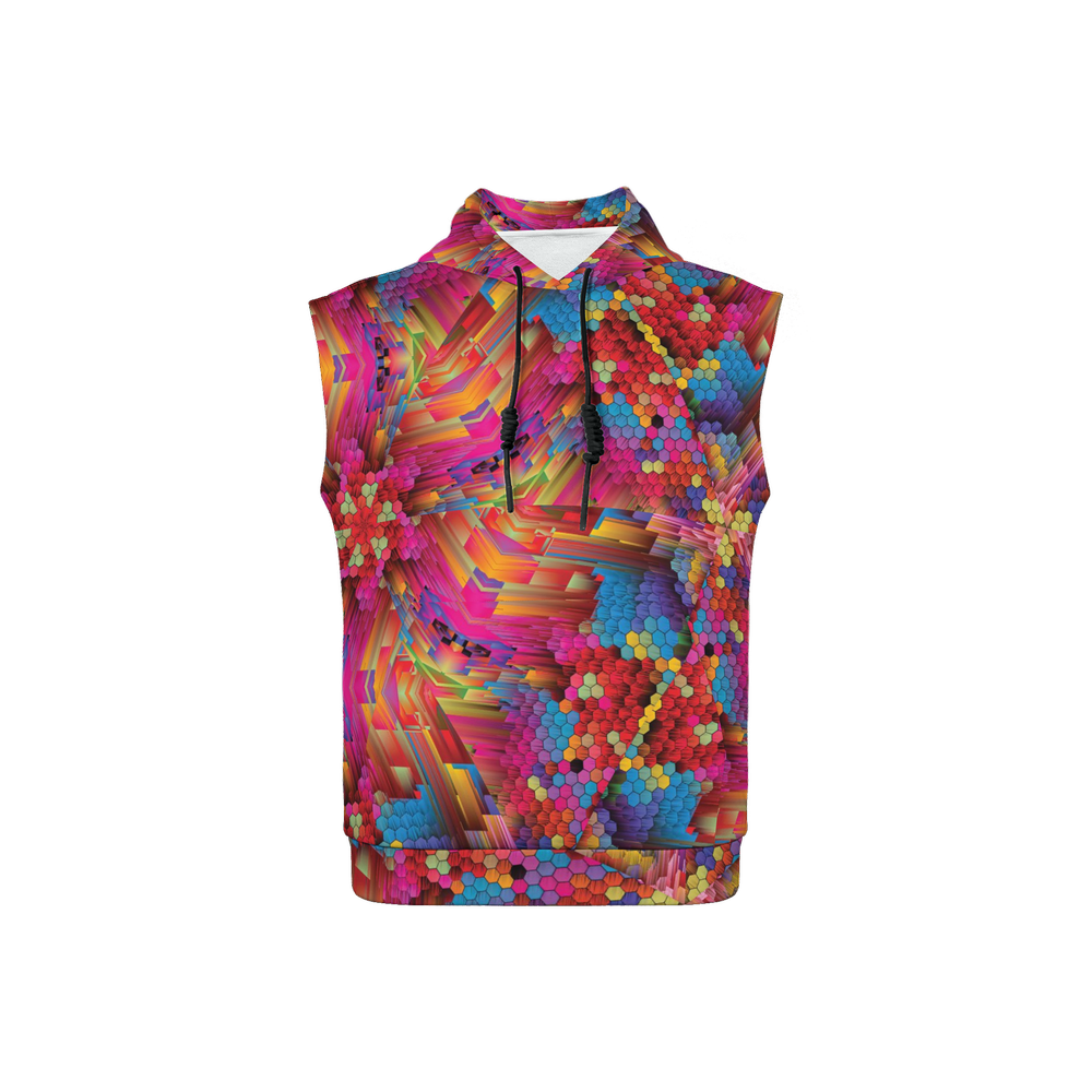 Colorful Spirals Unisex Regular Fit Sleeveless Pullover Hoodie - Swagger Art Store |