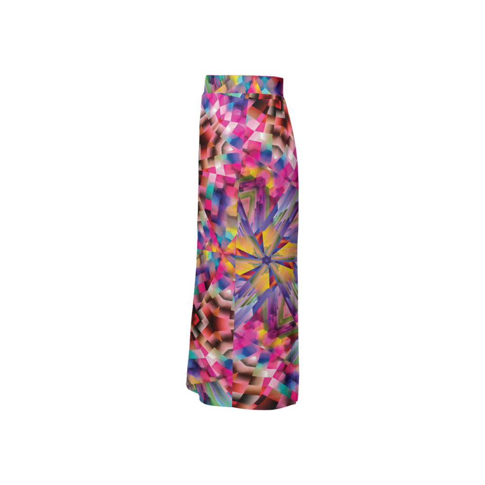 Colorful illusion Women’s Back Split Pencil Skirt - Swagger Art Store |
