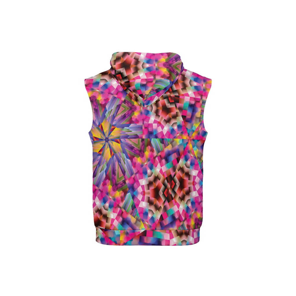 Colorful illusion Unisex Regular Fit Sleeveless Pullover Hoodie - Swagger Art Store |