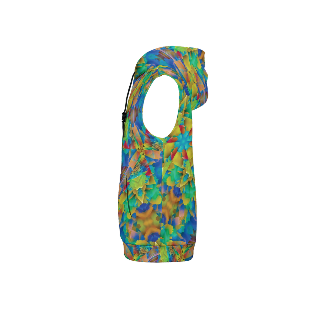 Colorful Chaos Unisex Regular Fit Sleeveless Pullover Hoodie - Swagger Art Store |