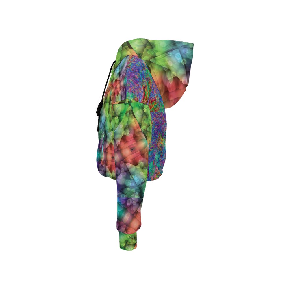 Colorful Dreams Women’s Cropped Full-Zip Jacket - Swagger Art Store |