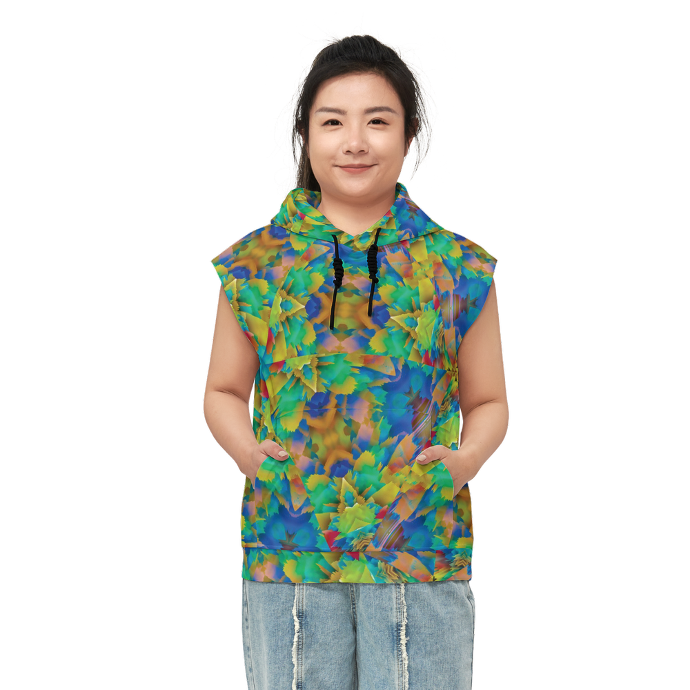 Colorful Chaos Unisex Regular Fit Sleeveless Pullover Hoodie - Swagger Art Store |