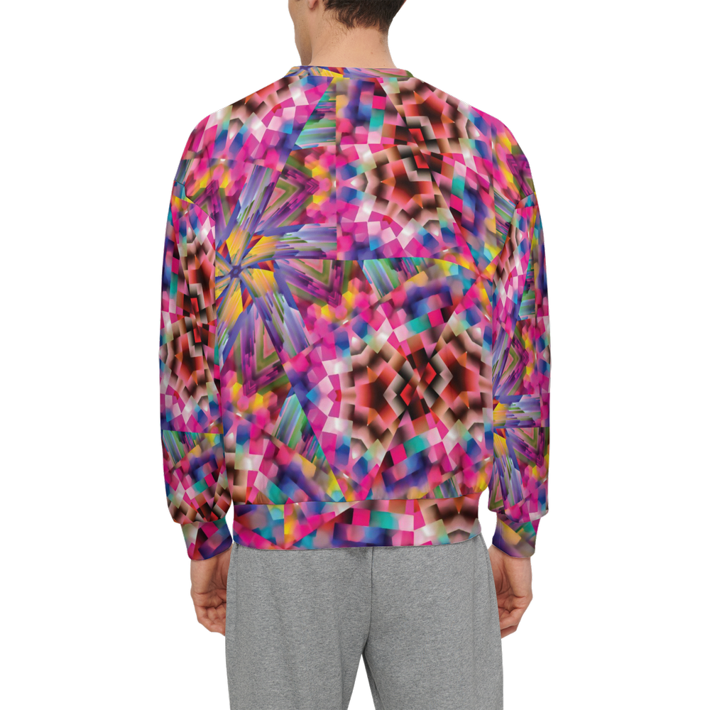 Colorful illusion Men’s Relaxed Fit Sweatshirt With Front Patch - Swagger Art Store |