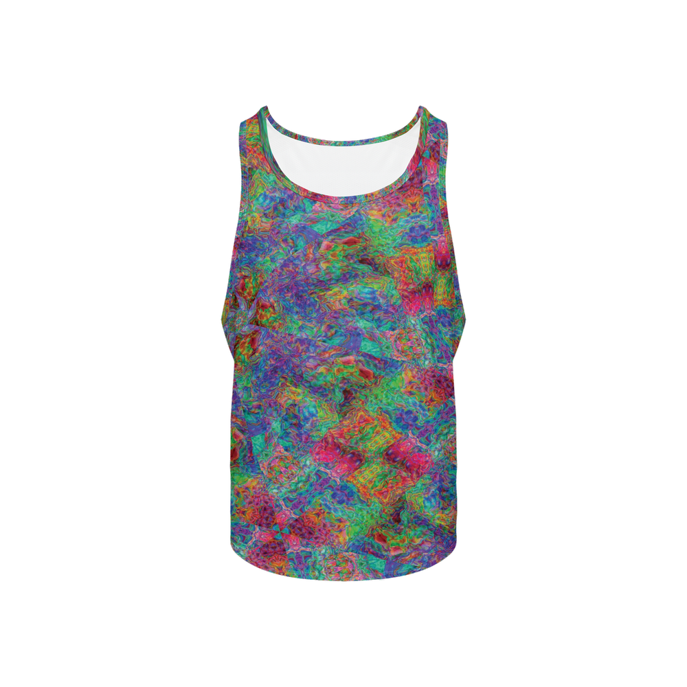 Chromatic Abstraction Men's Y-Back Muscle Tank Top - Swagger Art Store |