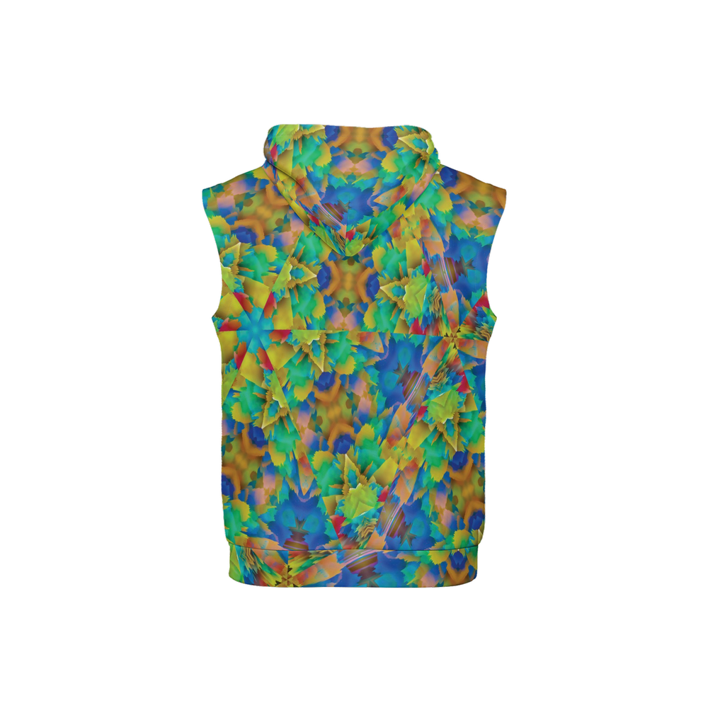 Colorful Chaos Unisex Regular Fit Sleeveless Pullover Hoodie - Swagger Art Store |