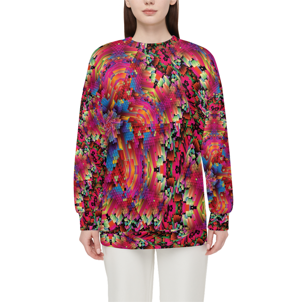 Abstract Color Explosion Women’s Relaxed Fit Crewneck Sweatshirt - Swagger Art Store |