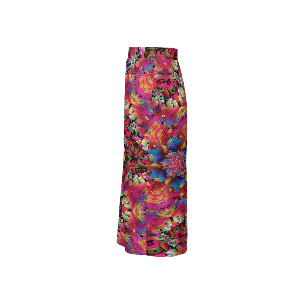Abstract Color Explosion Women’s Back Split Pencil Skirt - Swagger Art Store |