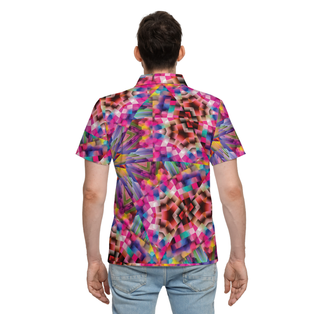 Colorful illusion Men’s Classic Fit Short-Sleeve Polo Shirt - Swagger Art Store |