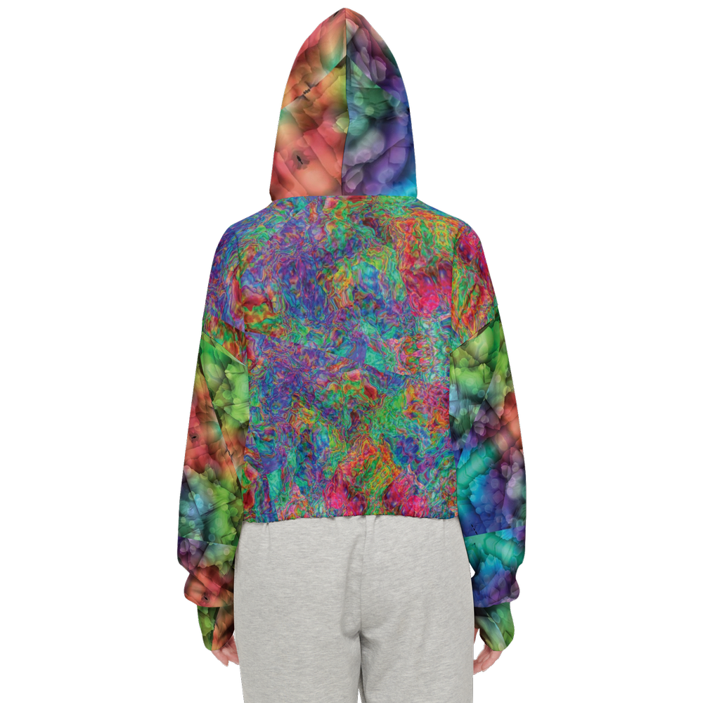 Colorful Dreams Women’s Cropped Full-Zip Jacket - Swagger Art Store |