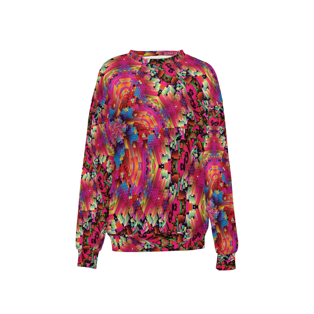 Abstract Color Explosion Women’s Relaxed Fit Crewneck Sweatshirt - Swagger Art Store |