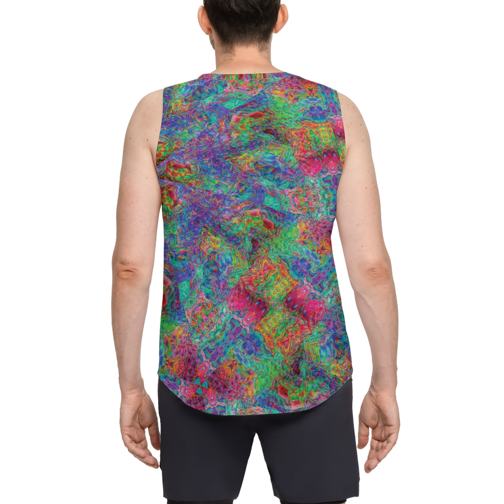 Chromatic Abstraction Men's Seamless Open Side Tank Top - Swagger Art Store |