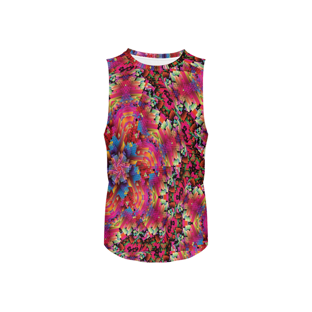 Abstract Color Explosion Men's Seamless Open Side Tank Top - Swagger Art Store |