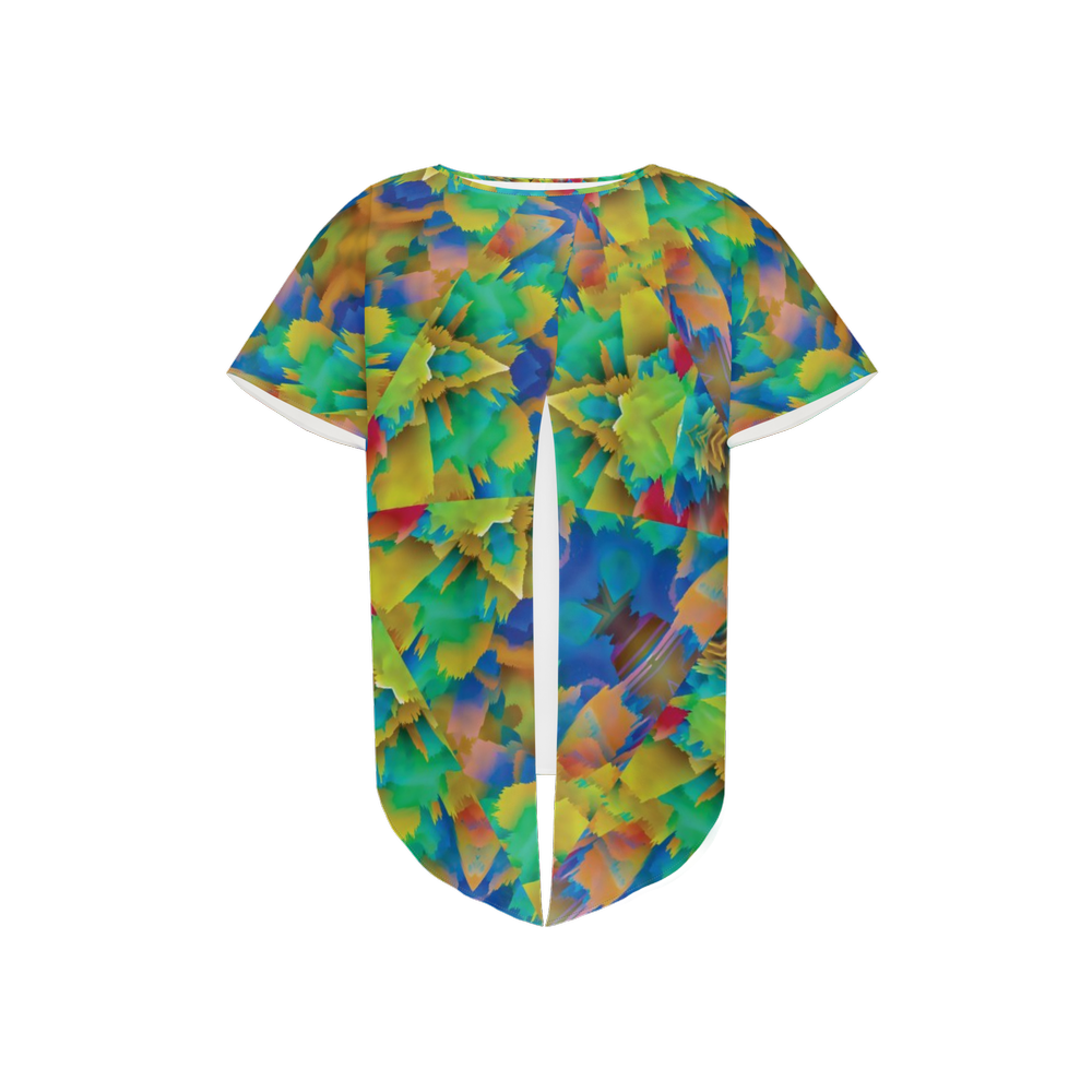 Colorful Chaos Women's Open Back Short-Sleeve T-shirt - Swagger Art Store |