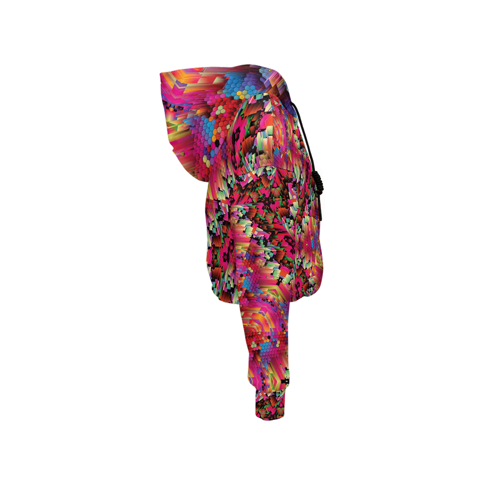 Abstract Color Explosion Women’s Cropped Full-Zip Jacket - Swagger Art Store |