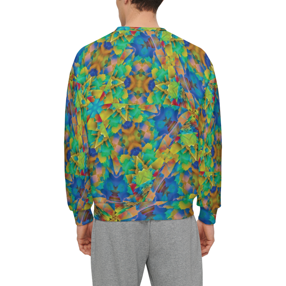 Colorful Chaos Men’s Relaxed Fit Sweatshirt With Front Patch - Swagger Art Store |