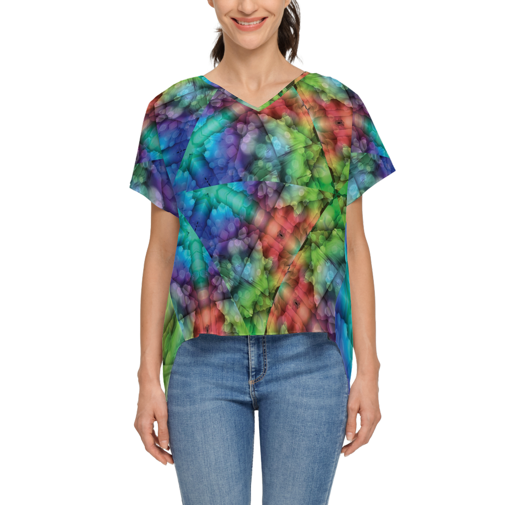 Colorful Dreams Women's Open Back Short-Sleeve T-shirt - Swagger Art Store |