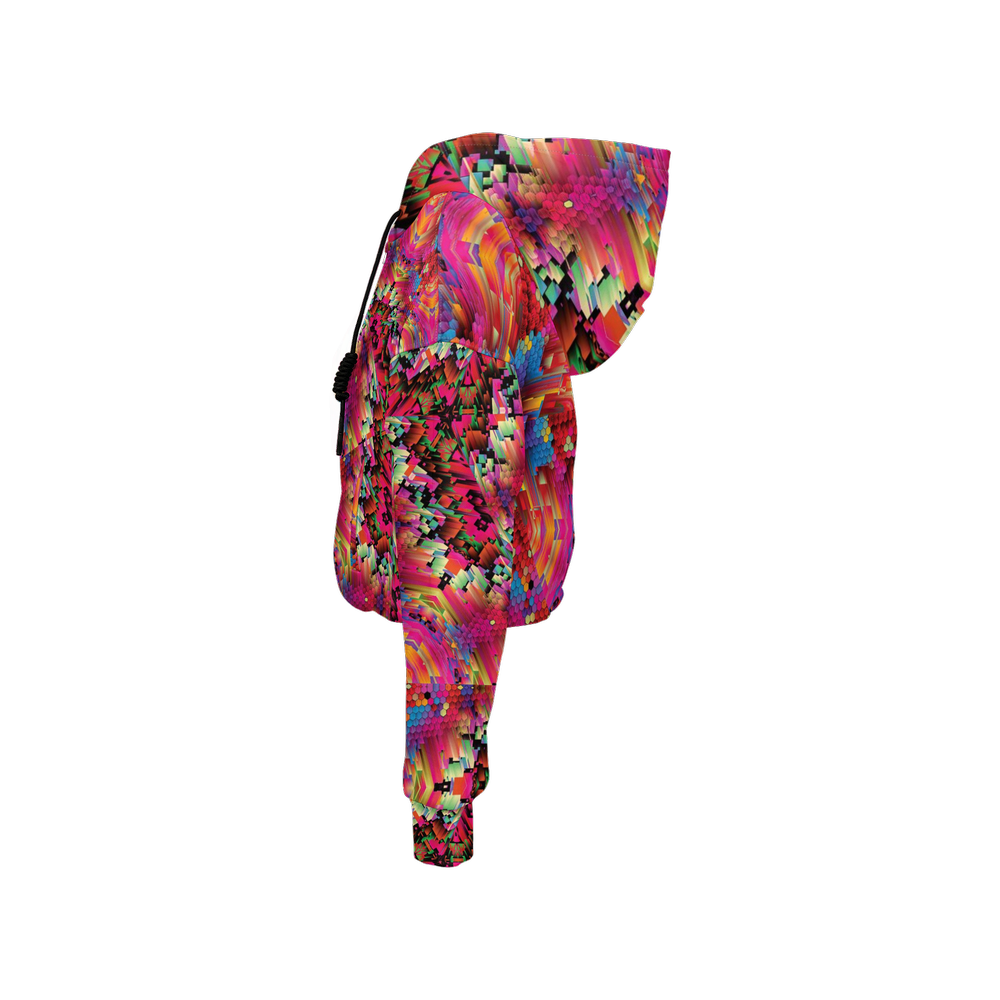 Abstract Color Explosion Women’s Cropped Full-Zip Jacket - Swagger Art Store |