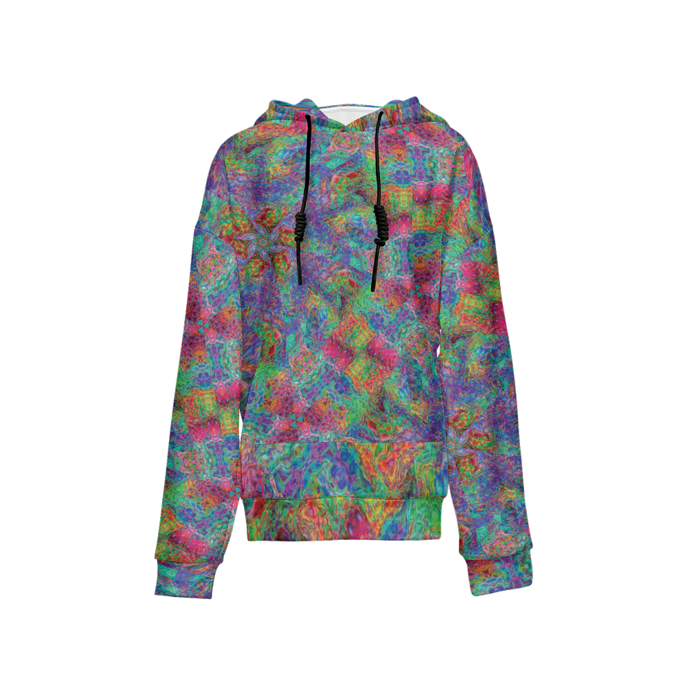 Chromatic Abstraction Women’s Relaxed Fit Hoodie With Front Patch - Swagger Art Store |