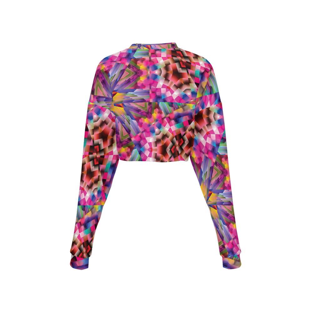 Colorful illusion Women’s Cropped Crewneck Sweatshirt - Swagger Art Store |