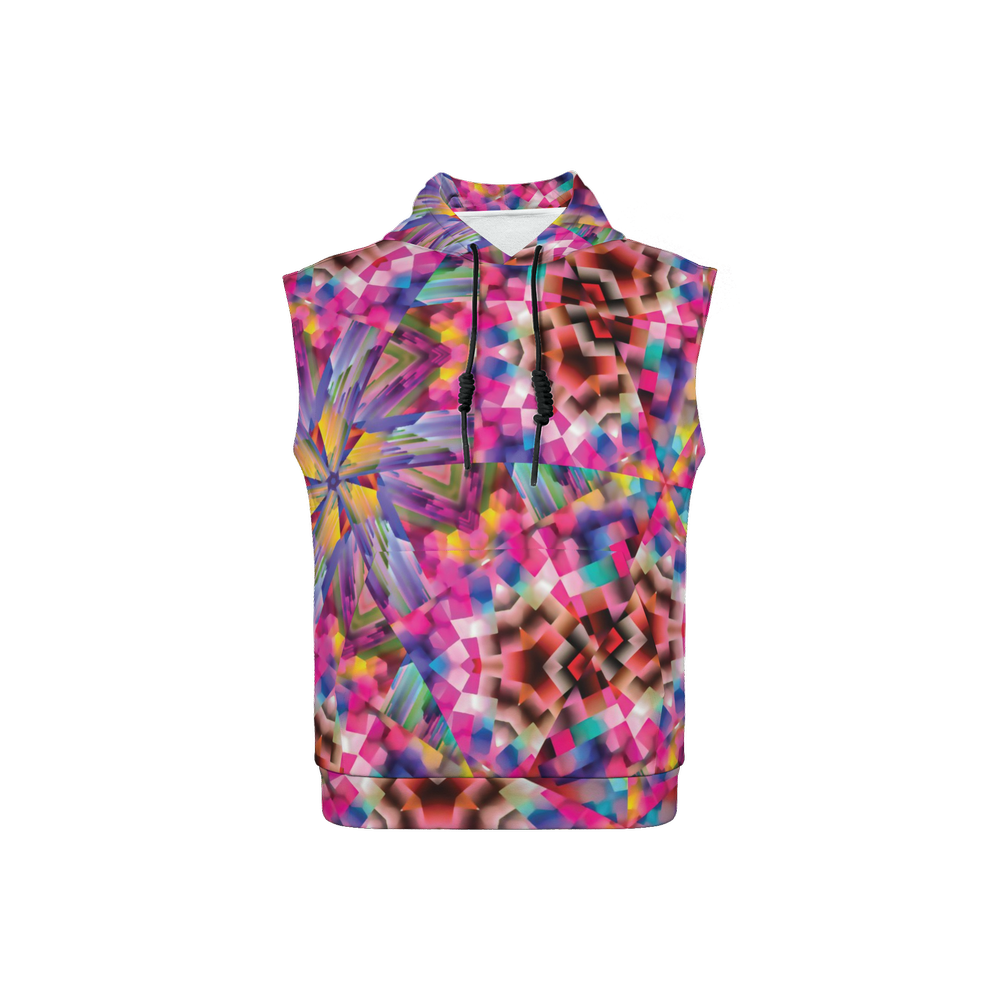 Colorful illusion Unisex Regular Fit Sleeveless Pullover Hoodie - Swagger Art Store |