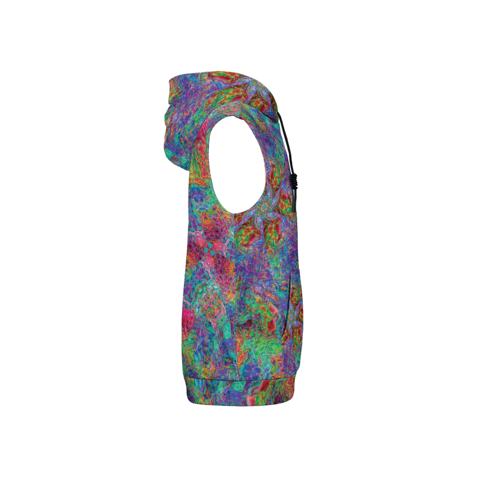 Chromatic Abstraction Unisex Regular Fit Sleeveless Pullover Hoodie - Swagger Art Store |