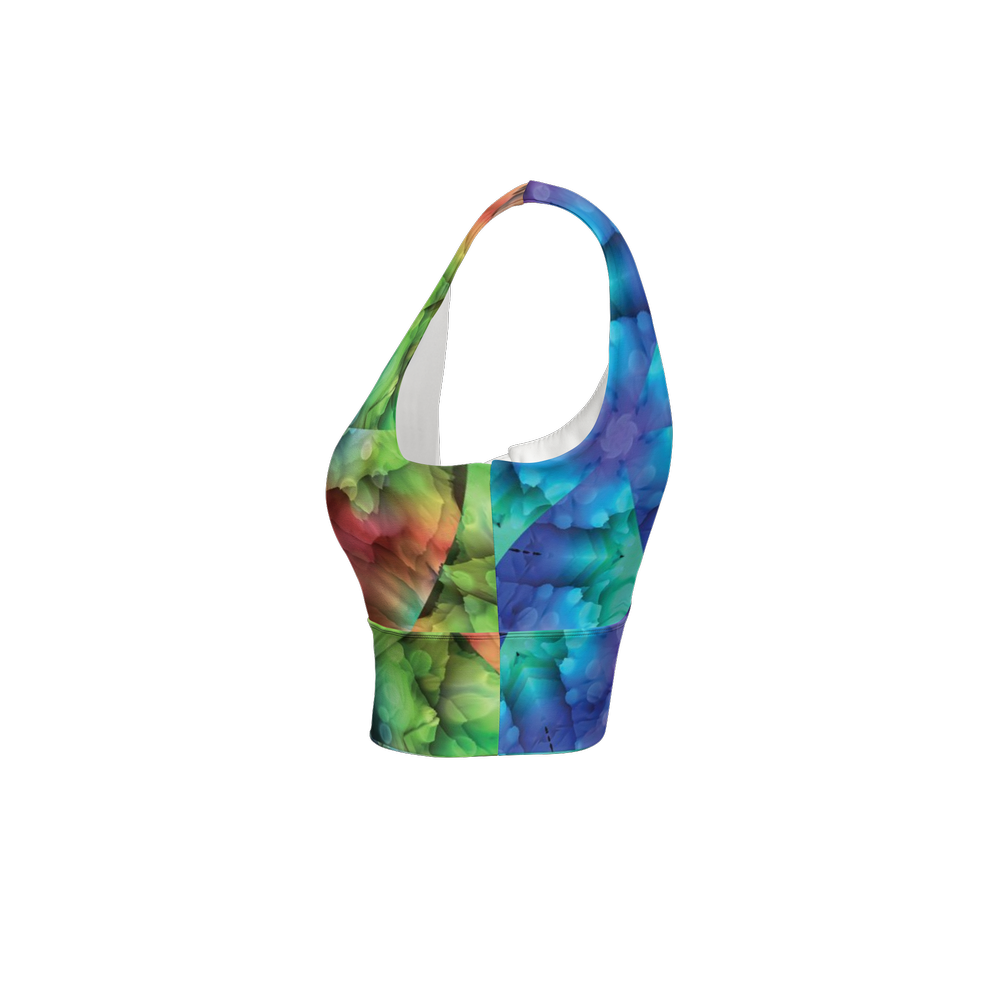 Colorful Dreams Women’s Longline V-Shape-Back Sports Bra - Swagger Art Store |