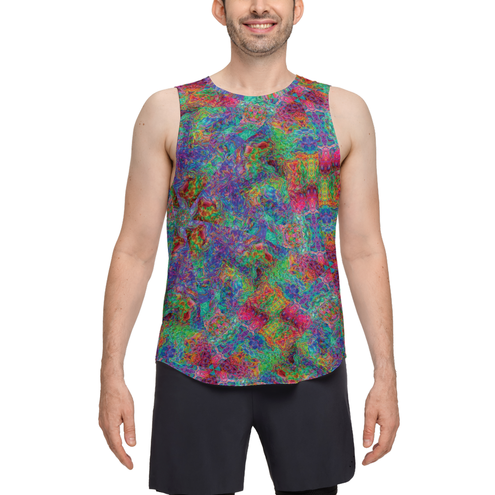 Chromatic Abstraction Men's Seamless Open Side Tank Top - Swagger Art Store |