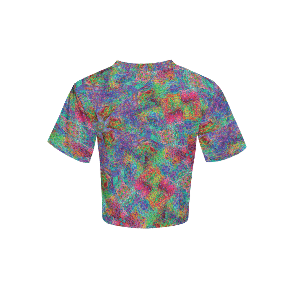 Chromatic Abstraction Women’s Short Sleeve Cropped T-Shirt - Swagger Art Store |
