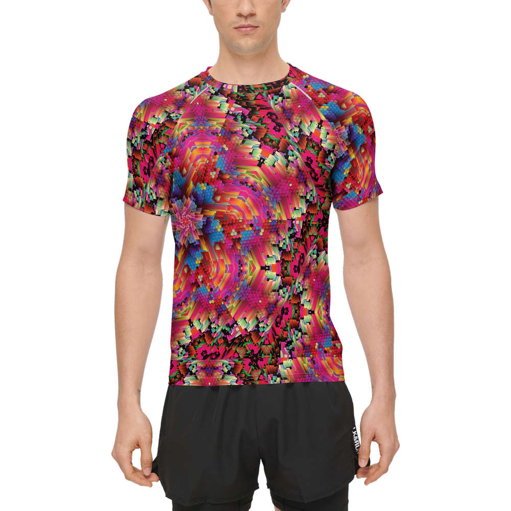 Abstract Color Explosion Men’s 3M Active Running T-Shirt - Swagger Art Store |