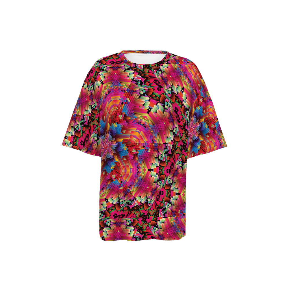 Abstract Color Explosion Women’s Oversized Short-Sleeve T-Shirt - Swagger Art Store |