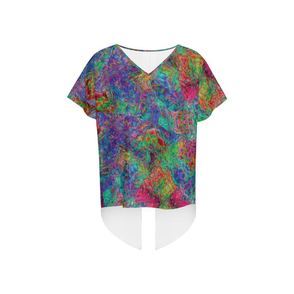Short-Sleeve Open Swagger Chromatic Back Abstraction Women\'s Art T-shirt – Store