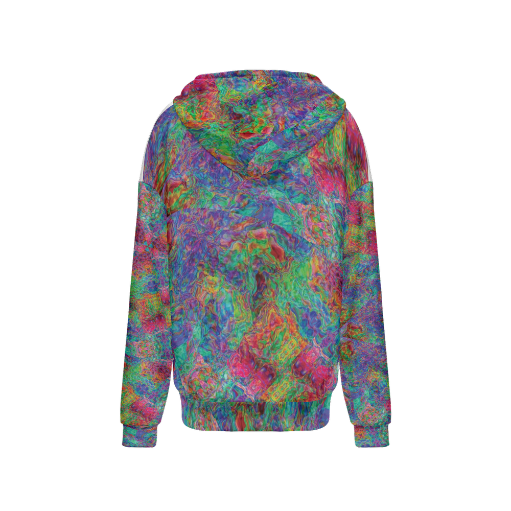 Chromatic Abstraction Women’s Relaxed Fit Hoodie With Front Patch - Swagger Art Store |