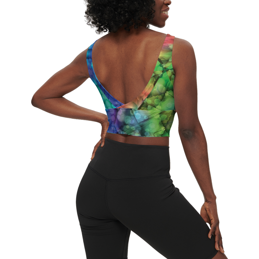 Colorful Dreams Women’s Longline V-Shape-Back Sports Bra - Swagger Art Store |