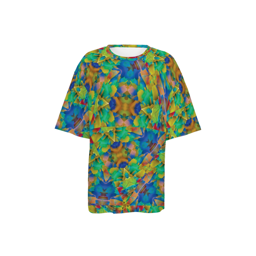 Colorful Chaos Women’s Oversized Short-Sleeve T-Shirt - Swagger Art Store | XS