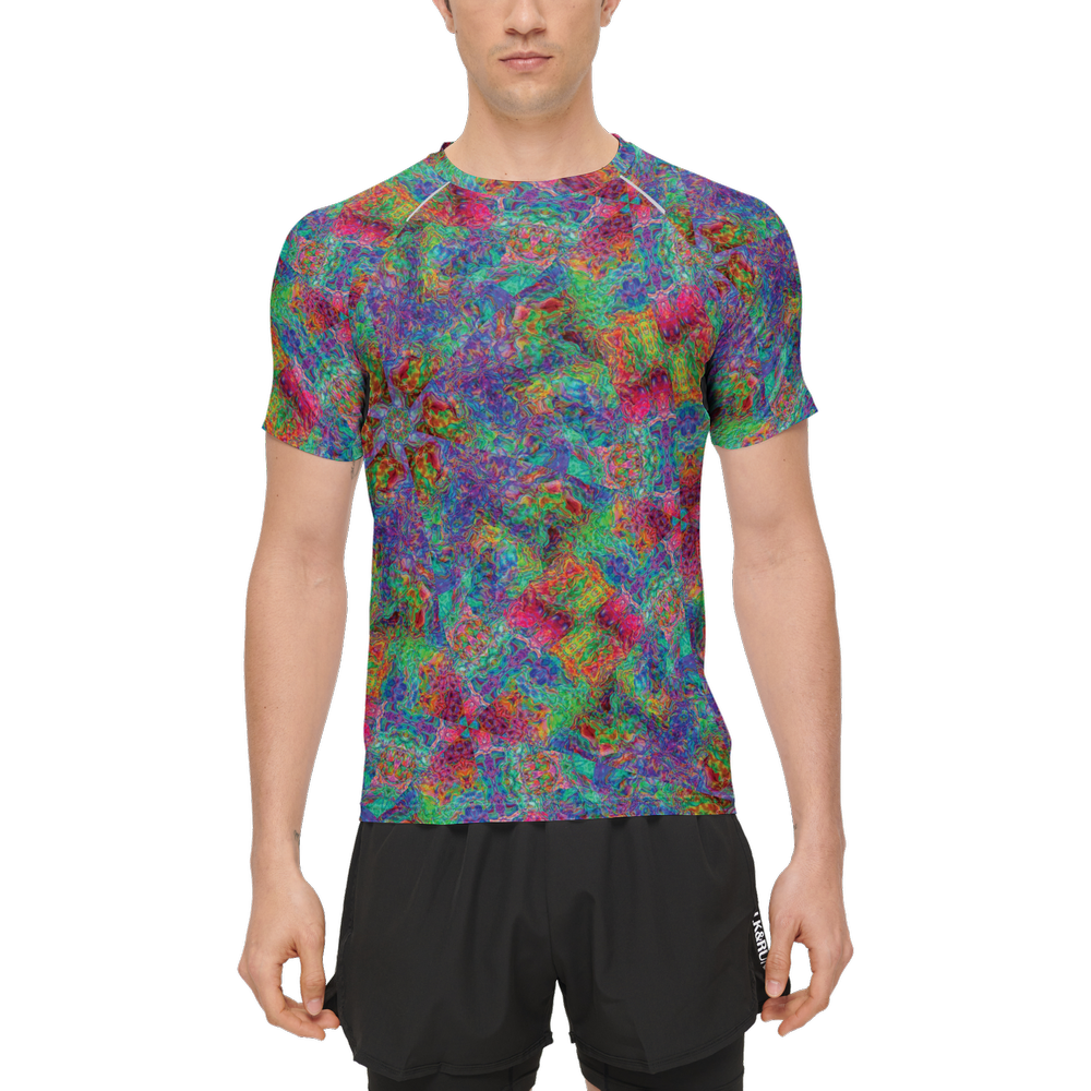 Chromatic Abstraction Men’s 3M Active Running T-Shirt - Swagger Art Store |