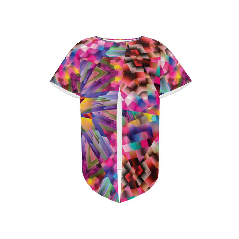 Colorful illusion Women's Open Back Short-Sleeve T-shirt - Swagger Art Store |