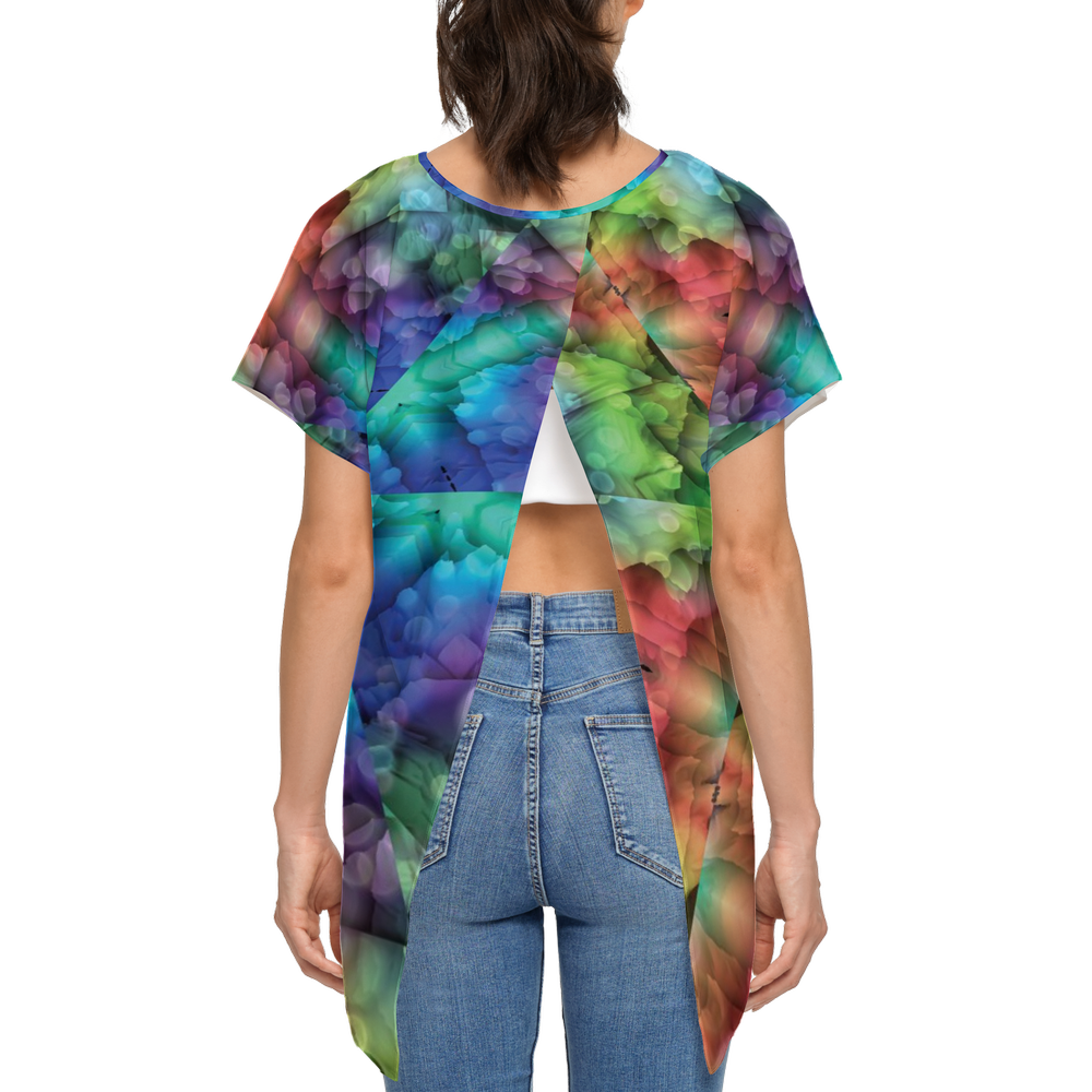 Colorful Dreams Women's Open Back Short-Sleeve T-shirt - Swagger Art Store |
