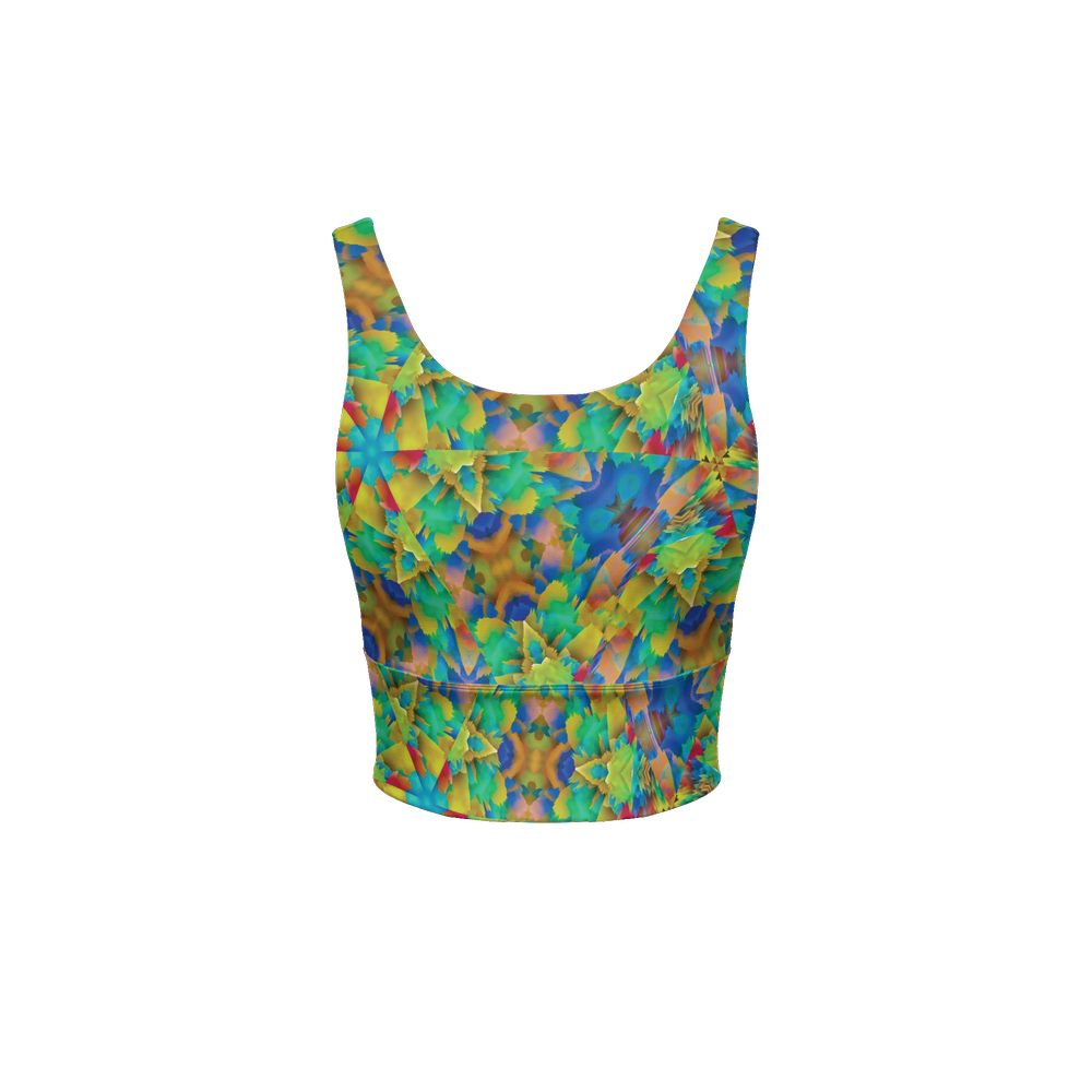 Colorful Chaos Women’s Longline V-Shape-Back Sports Bra - Swagger Art Store |