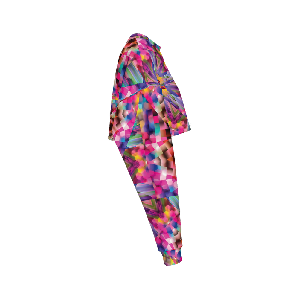 Colorful illusion Women’s Cropped Crewneck Sweatshirt - Swagger Art Store |