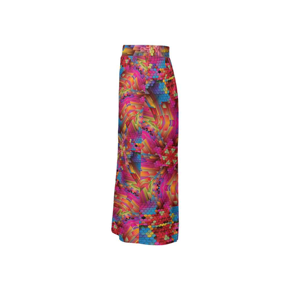 Colorful Spirals Women’s Back Split Pencil Skirt - Swagger Art Store |