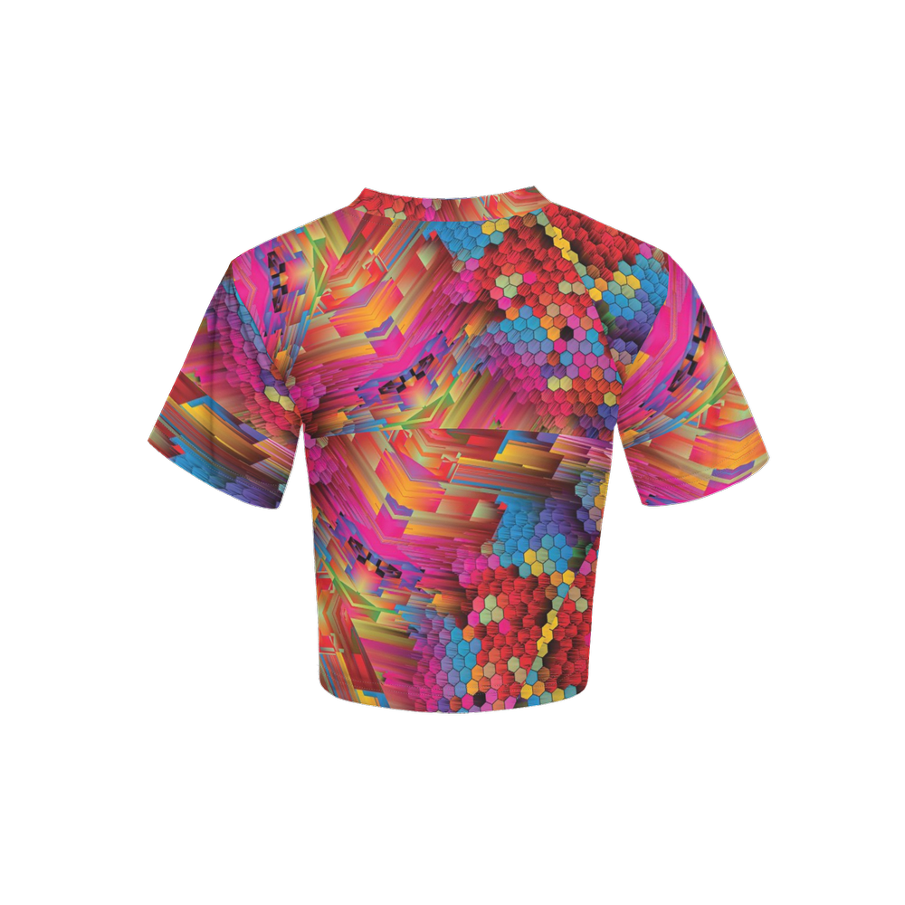 Colorful Spirals Women’s Short Sleeve Cropped T-Shirt - Swagger Art Store |