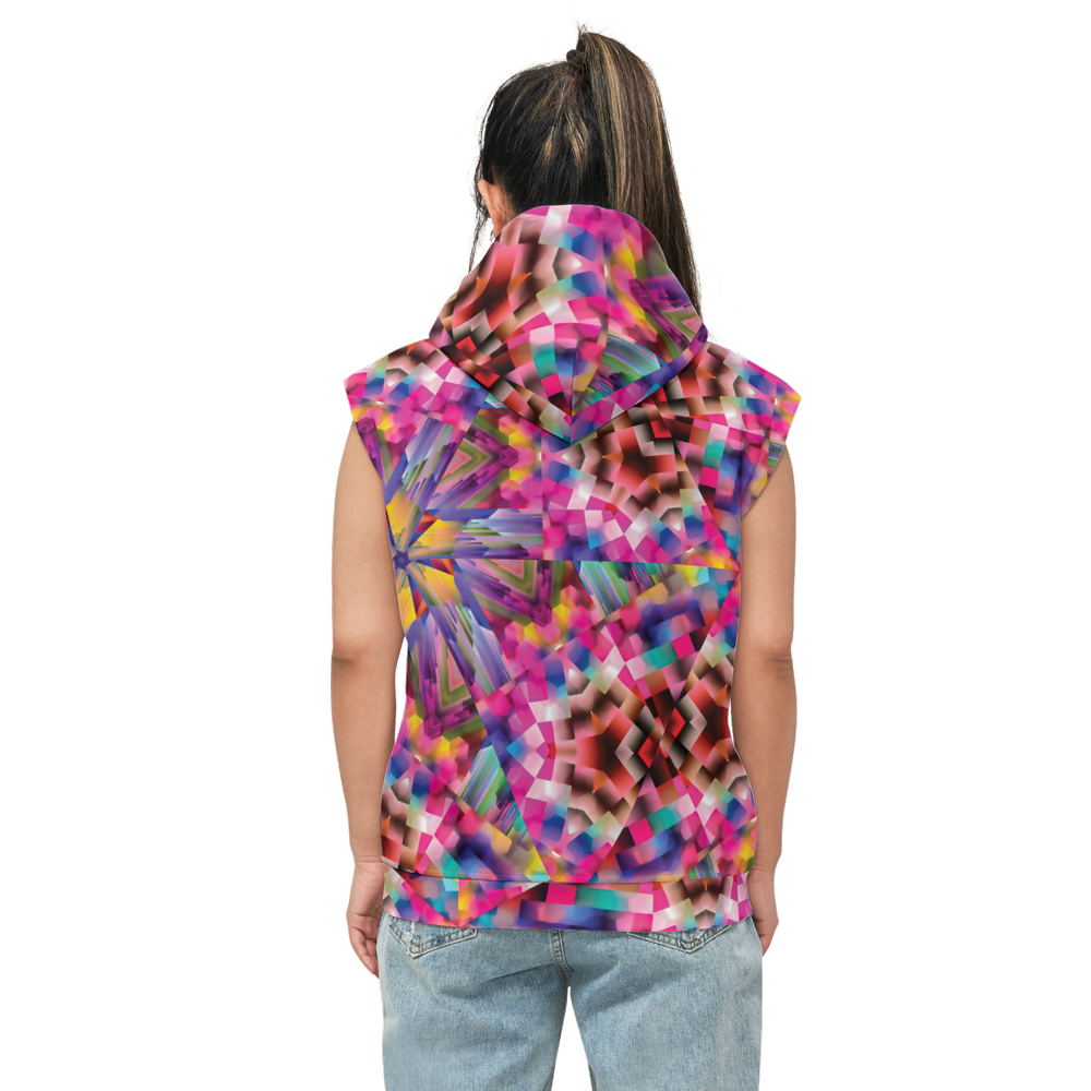 Colorful illusion Unisex Regular Fit Sleeveless Pullover Hoodie - Swagger Art Store |