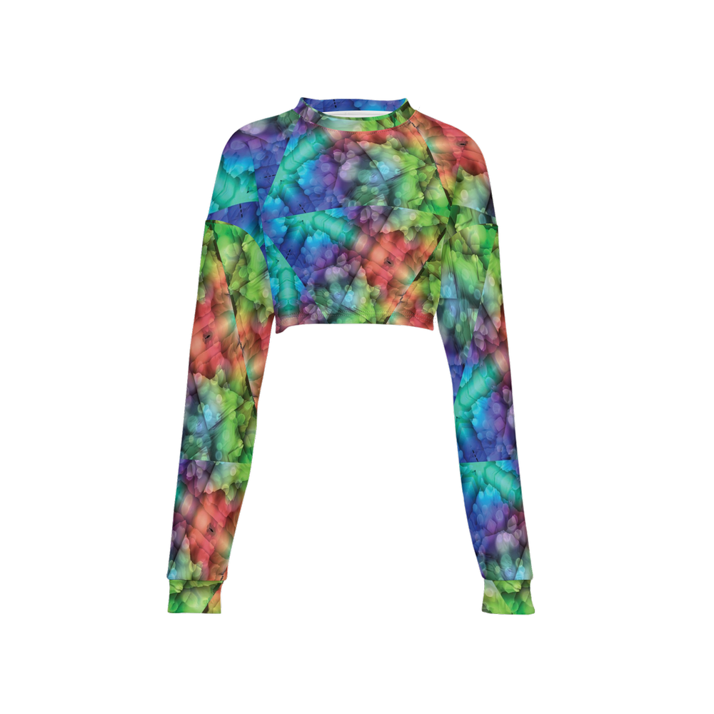 Colorful Dreams Women’s Cropped Crewneck Sweatshirt - Swagger Art Store |